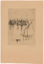 Voiliers devant le port du Havre