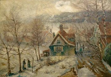 Paysage côtier avec maison