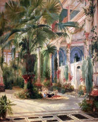 Intérieur de la maison des palmiers sur la Pfaueninsel près de Potsdam