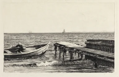 Le bateau près du pont
