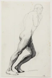 Étude pour la jambe de Samson pour le tableau du musée "Samson chez les Philistins" (kms830)