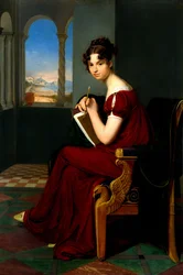 Jeune femme avec des outils de dessin, 1816