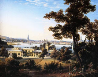 La silhouette de la ville de Potsdam sur Glienicke