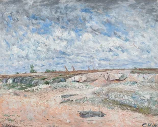Paysage avec nuages dérivants