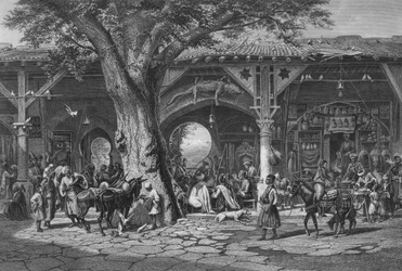 Une rue à Damas, gravée par C. Bertrand