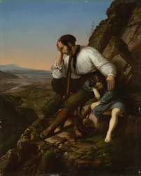 Le voleur avec son enfant endormi