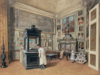 Dernier cabinet de la collection Ambras avec des verres bohèmes