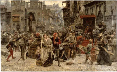 Valdemar Atterdag tenant Visby pour rançon, 1361, 1882