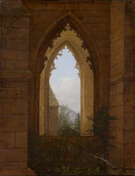 Fenêtre gothique dans la ruine du monastère d