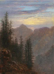 Paysage de montagne au crépuscule