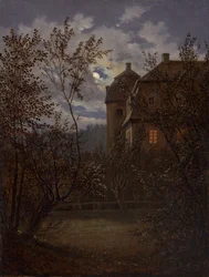 Schloss Milkel au clair de lune, vers 1833-1835