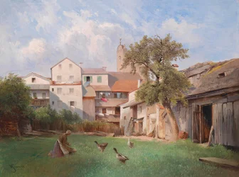 Carl Haunold Hof des Seifensiederhauses à Tittmoning 1907