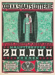 Affiche publicitaire pour la 24e loterie de charité royale autrichienne en 1912