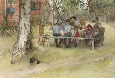 Petit-déjeuner sous le grand bouleau
