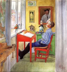Esbjorn faisant ses devoirs, 1912
