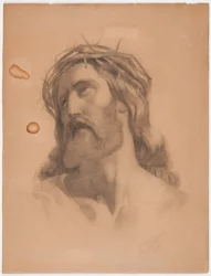 Tête du Christ couronnée d