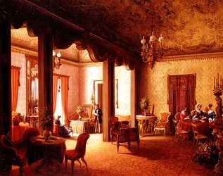 Intérieur du salon de la tsarine Alexandra dans la Villa des Herzogs Serradifalco, Palerme