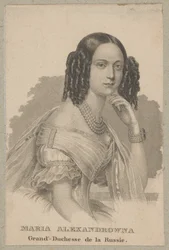 Maria Alexandrovna (née Maximiliane Wilhelmine Marie de Hesse-Darmstadt, 1824 Darmstadt - 1880 Saint-Pétersbourg) - fille cadette de Louis II de Hesse et de Wilhelmine de Bade, princesse de Hesse, impératrice de Russie en tant qu