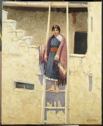 Jeune fille Hopi, village de Walpi
