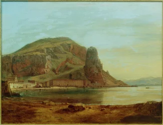C.Morgenstern, Terracina avec le rocher du poisson, ambiance du soir