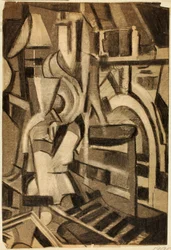 Abstrait - Figure assise