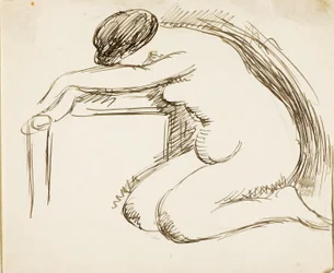 Femme nue à genoux