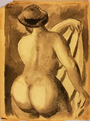 Nu féminin avec drapé