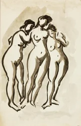 Groupe de trois nus féminins