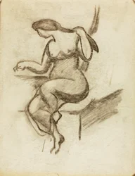 Femme nue assise