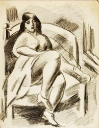 Femme nue assise