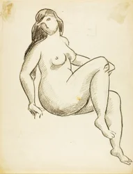 Femme nue assise
