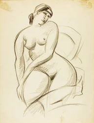 Femme nue assise