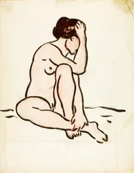 Femme nue assise