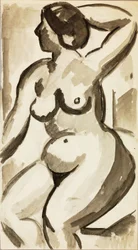 Femme nue assise