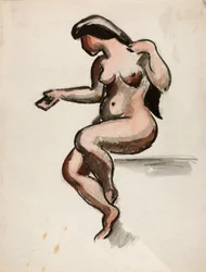 Femme nue assise
