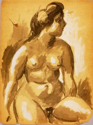 Femme nue assise