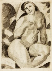 Femme nue assise