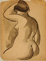 Femme nue assise