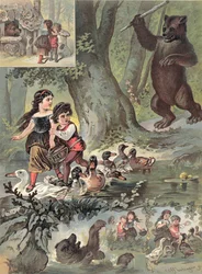 Hansel et Gretel dans la forêt, vers 1880