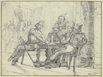 Soldats russes dans une taverne