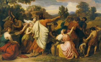 Moïse protège les filles de Reuel