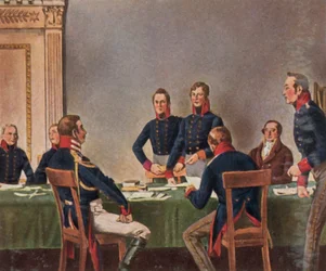 Réunion de la Commission de réorganisation à Königsberg, 9 juillet 1807 (lithographie couleur agrandie)
