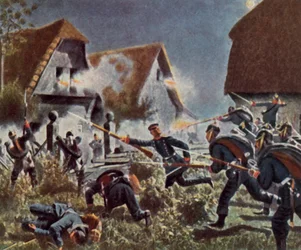 Bataille nocturne à Podol, 26 juin 1866 (lithographie couleur améliorée)