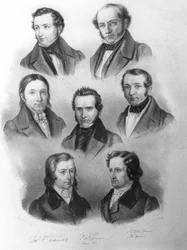 Les Sept de Göttingen, c.1837-38 (lithographie)