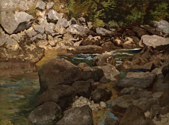 Ruisseau de montagne avec rochers, 1888-1889