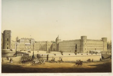 Vue du palais principal de Gatchina, milieu du 19e siècle