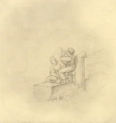 Au puits, milieu-fin du 19e siècle, vers 1924