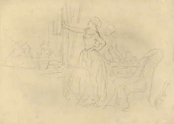 À la fenêtre, milieu-fin du 19e siècle, vers 1924
