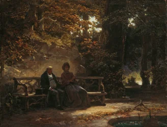 Promeneurs se reposant