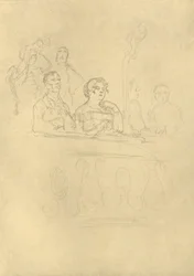 In der Loge, milieu-fin du 19ème siècle, vers 1924